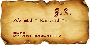 Zámbó Kasszián névjegykártya